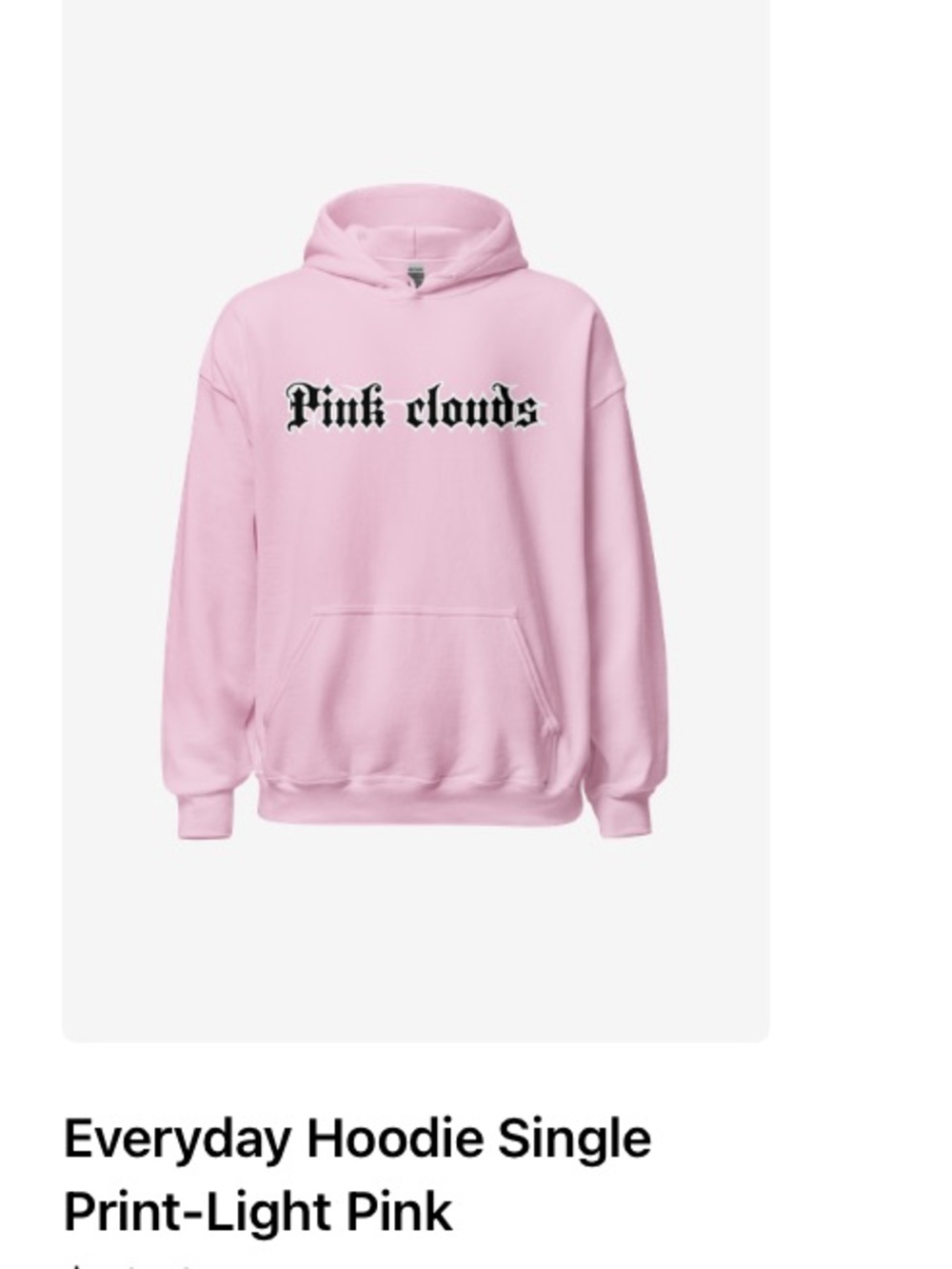 Light Pink 'Pink Clouds' Graphic Hoodie-Style Tank Top